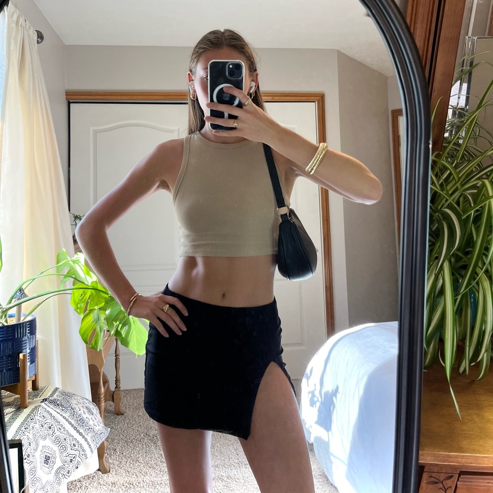 Zara ribbed cropped racer-back